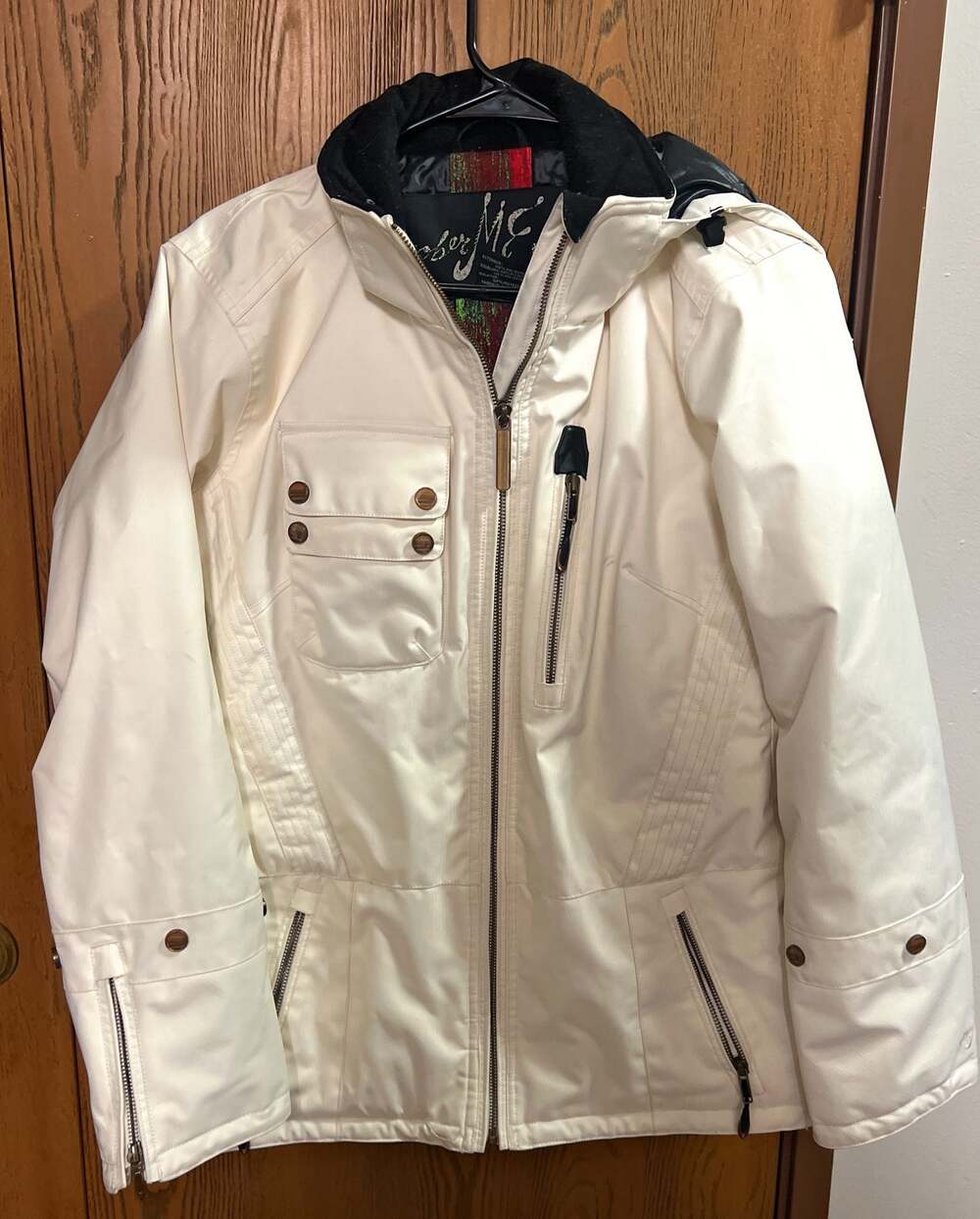 Obermeyer Women's White Insulated Ski Snowboard Jacket with Hood